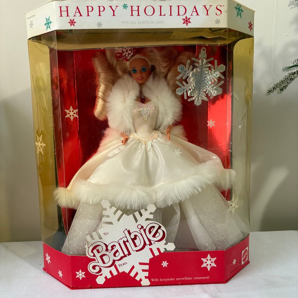 Vintage 1989 Holiday Barbie in Box with Ornament
